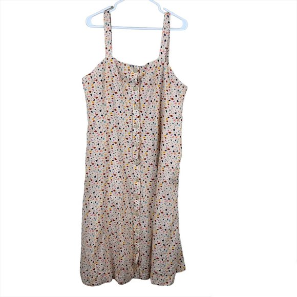 Madewell Square-Neck Tank Midi Dress in Terrazzo - Size 16 - Picture 2 of 9